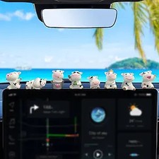 8pcs Cute Car Dashboard Ornaments - Vehicle Rear View Mirrordashboardtouchscre