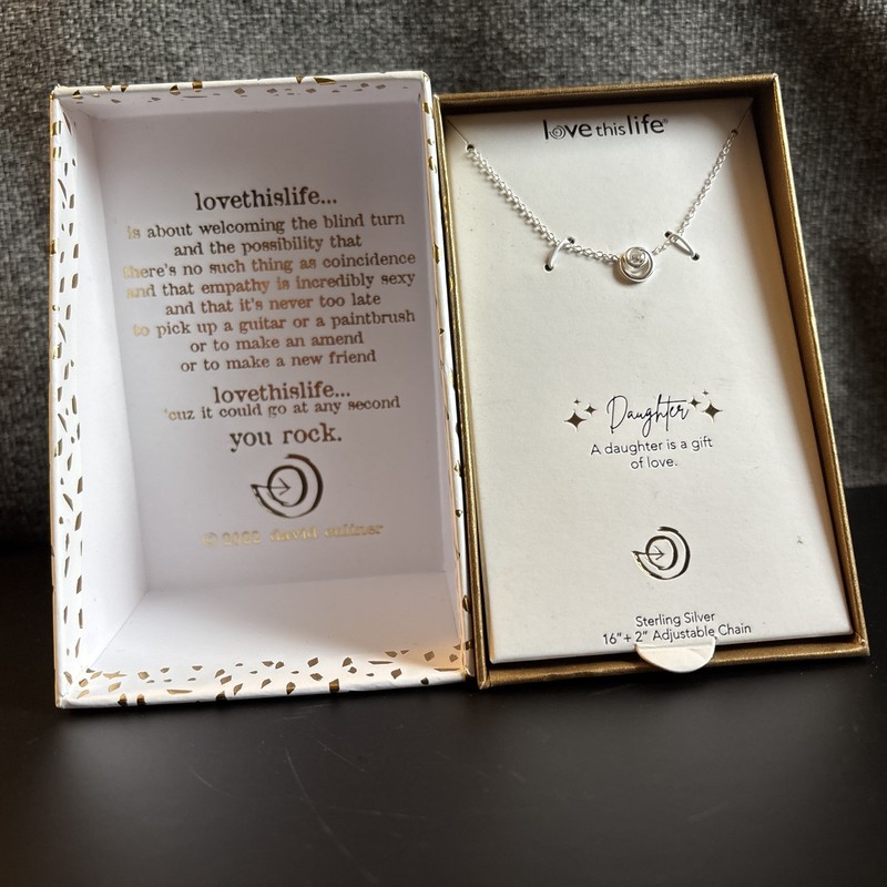 “Daughter” Sterling Silver Choker Necklace W/Swarovski Crystal Mother’s Day Gift
