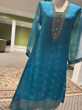 Pakistani Indian Designer Shalwar Kameez Fancy Eid Ramadan Iftaar Party Dress L
