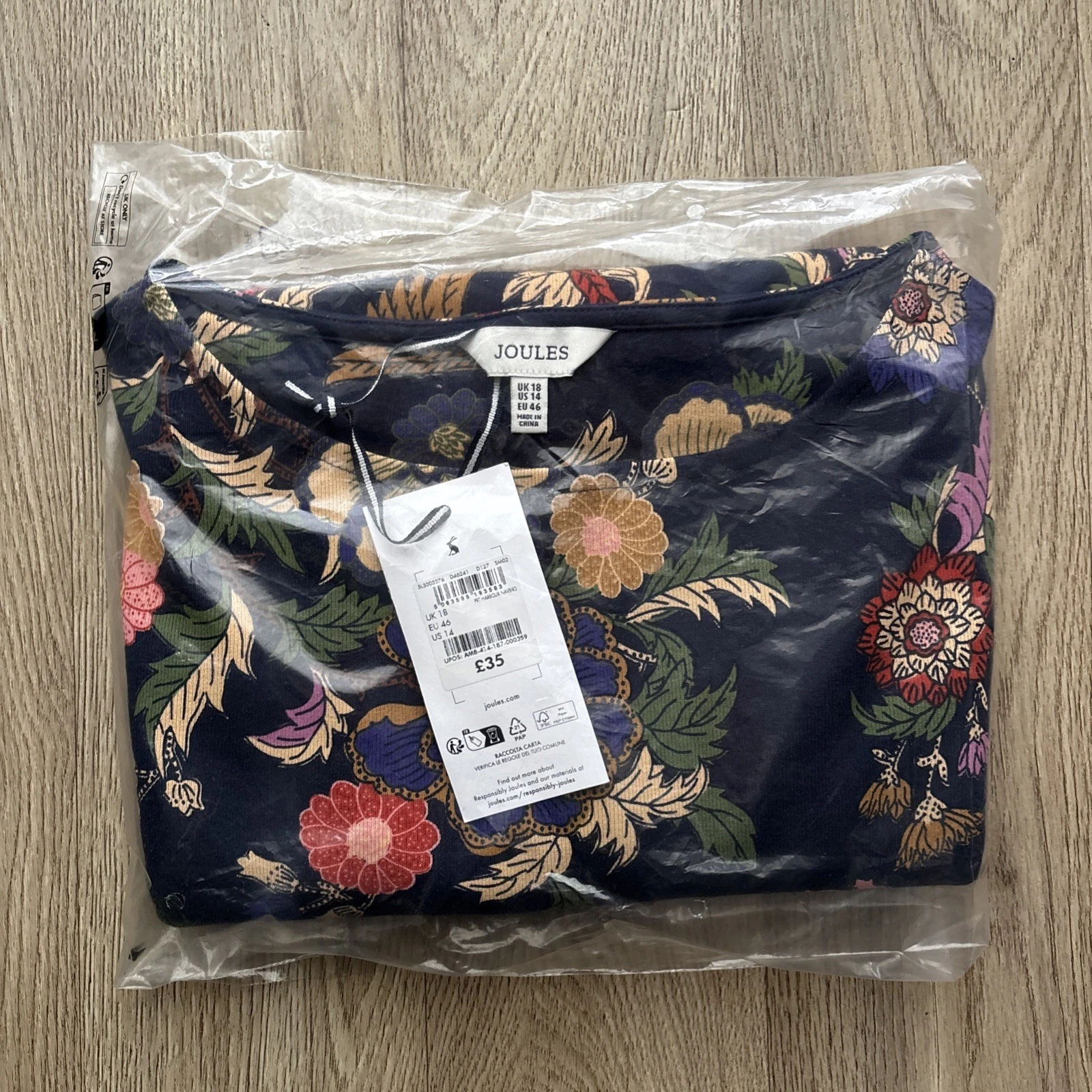 JOULES PRT HARBOUR NAVBIRD Ladies Jersey T-Shirt UK18 EU46 BNWT RRP£35
Opens in a new window or tab