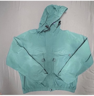 Simms Teal Vintage Dry Coat Hooded Waterproof Fishing Jacket Men's Size L