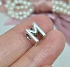 Genuine Pandora Silver Letter M Alphabet Initial Charm  S925 ALE  💕 R31b