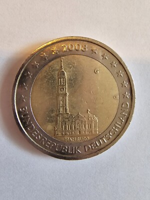 2 EURO COIN, GERMANY,HAMBURG 2008 G