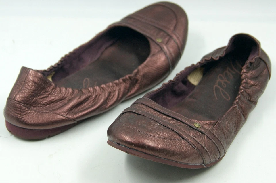 Zapatos planos informales sin cordones de ballet Diesel Heather para mujer 9 cuero de uva violeta Foto 3 de 4