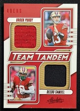 2023 Absolute #TT-SF Brock Purdy & Deebo Samuel /199 - Team Tandem DUAL RELIC