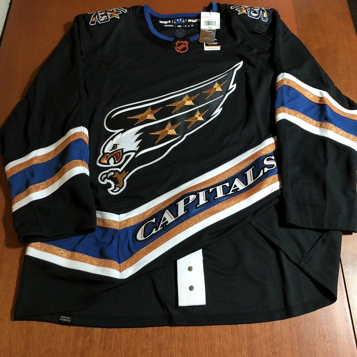 Adidas Washington Capitals Screaming Eagle Reverse Retro 2.0 NHL Jersey Black 56