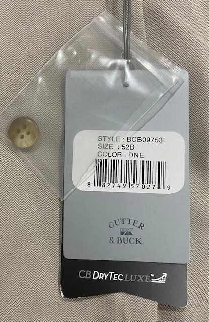 NWT Men's Cutter & Buck DryTech Luxe Dress Shorts Size 50 Pleated 8" Inseam Tan - Image 4 of 4