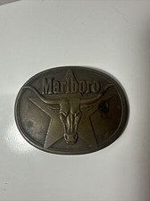 Marlboro Vintage Solid Brass Belt Buckle 1987 Philip Morris, Inc