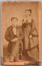 ANTIQUE CDV CIRCA 1860S J. SHADLE HANDSOME MAN & LADY GREENSBURG PA