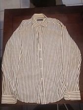 Vintage Ralph Lauren Long Sleeve Lined Shirt White/black Xl Button Crack 