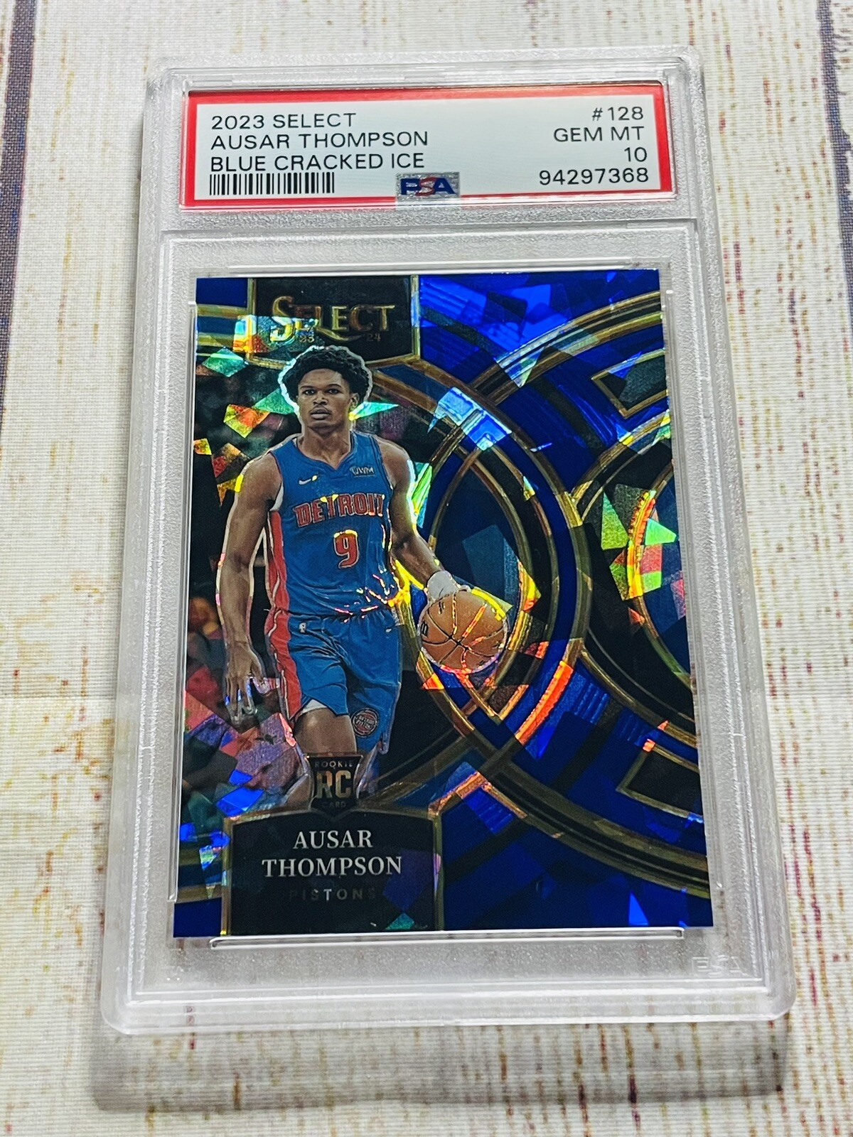 Ausar Thompson 2023 Select #128 Premier Level Blue Cracked Ice 