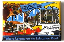 Greetings from Ann Arbor Michigan FRIDGE MAGNET travel souvenir "style B"