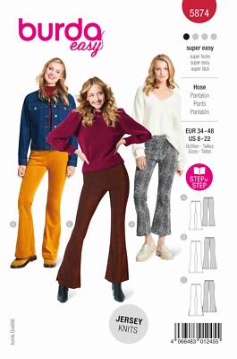 Schnittmuster Damenhose, Schlupfhose Burda 5874 34-48