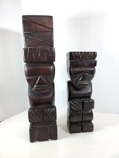 VTG Hand Carved Wood Tiki Statues Tribal Statues 2 