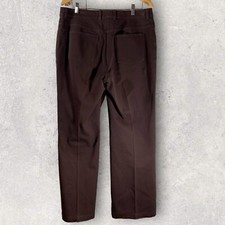 St John Pants Womens 12 Straight Cut Brown Made In USA Fading By Button