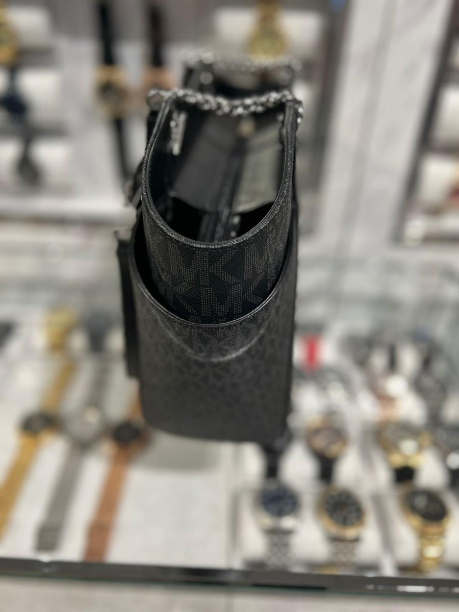 Michael Kors MK Signature Large Chain Shoulder Tote Bag