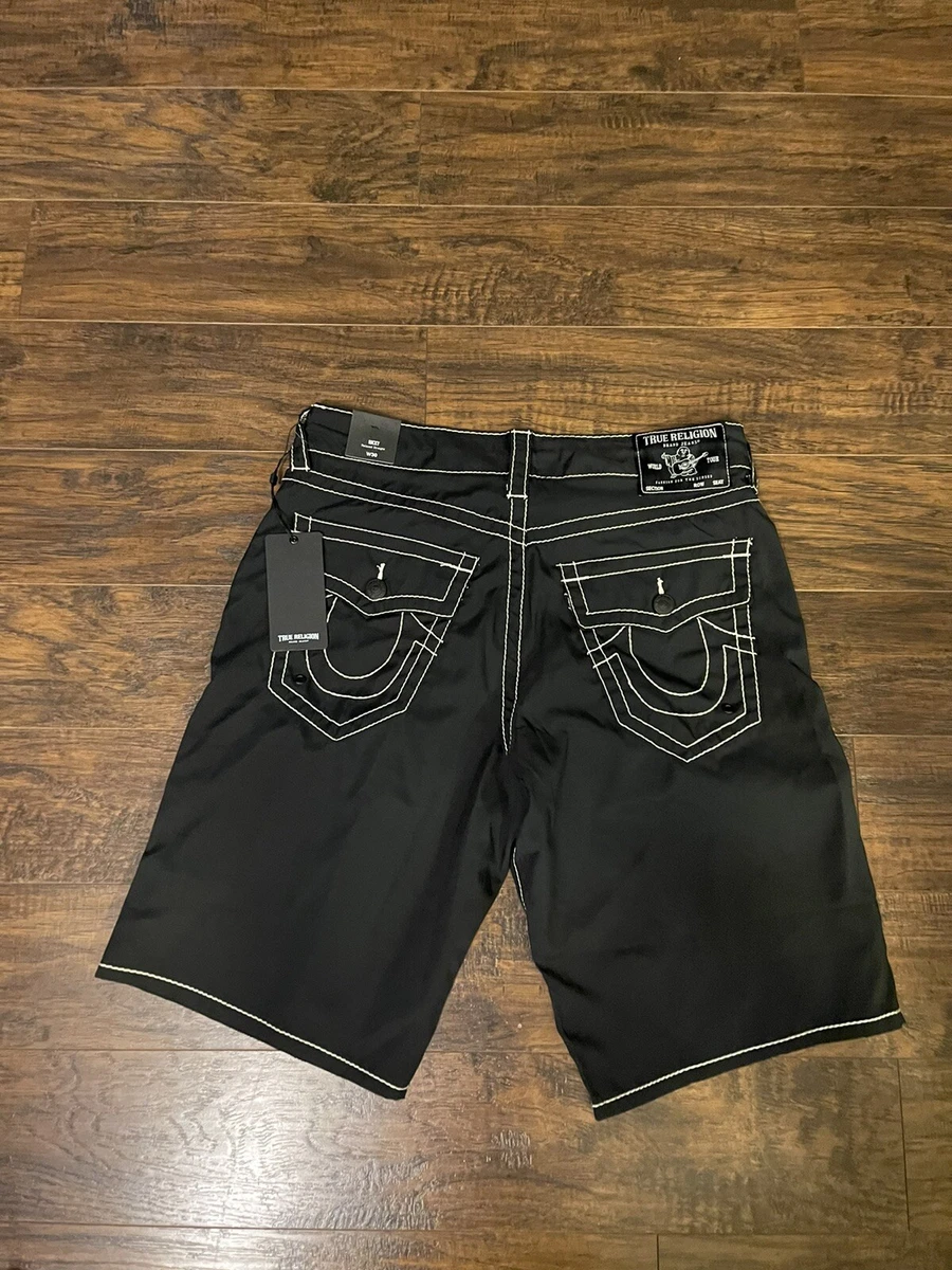 True Religion Mens 30 Ricky Big T Board Shorts Relaxed Straight