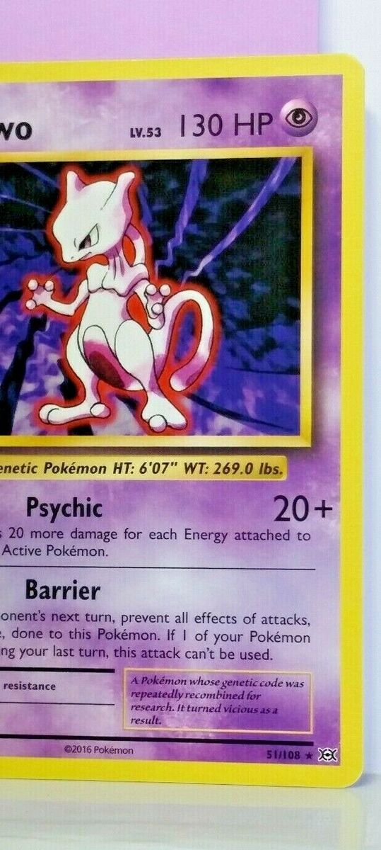 Pokemon MewTwo 51/108 Rare Pokemon XY Evolutions 2016 Card TCG XY –