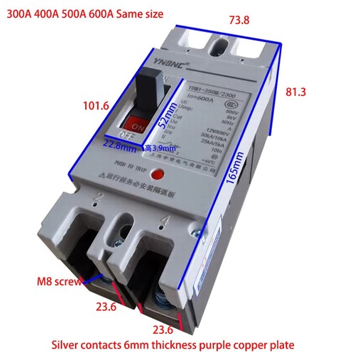 Interruttore DC 12V 120V 100A 500A Protezione Celle Solari Isolatore Batteria Camper - Foto 10 di 11
