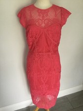 Next Ladies Pink Lace Overlay Cap Sleeve Dress Size 10. New With Tags.