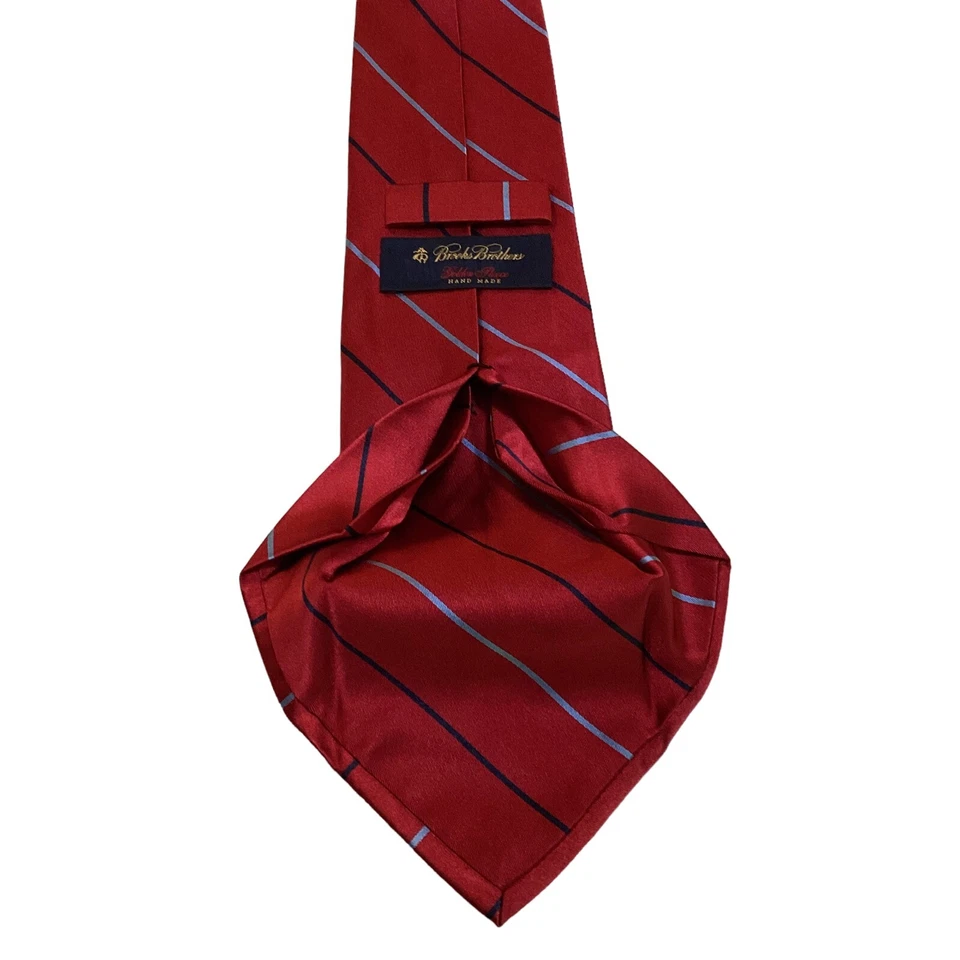Corbata de seda a rayas roja/azul BROOKS BROTHERS polar dorado SEVENFOLD PARA HOMBRE USADA EN EXCELENTE ESTADO Foto 4 de 4