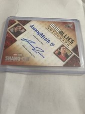 2023 Upper Deck Marvel Dual Allies Auto Simu Liu as Shang-Chi Awkwafina Katy /25