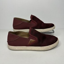 OluKai Pehuea Slip On Shoes Womens Size 7 Red Mesh Comfort Flats