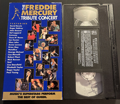 Queen Freddie Mercury 1992 Tribute Concert  VHS Tape - George Michael Metallica 