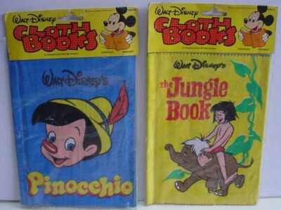 Disney Pinocchio Cloth Book Jungle Book 1970s