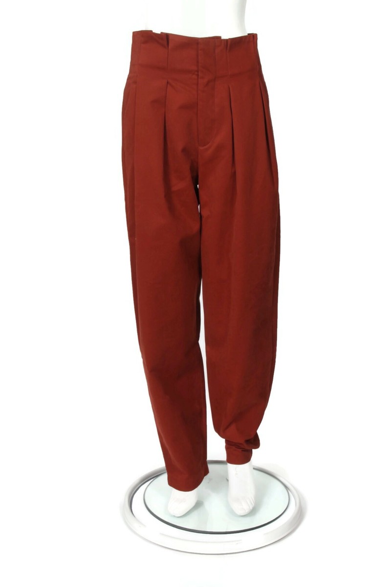 パンツ Saint Laurent Tiziano Red Cotton Pant New DOEN Louvre Terracotta Red Brown Brushed Cotton Trouser