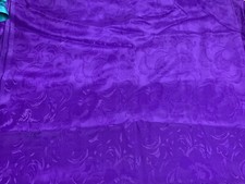 6 Yards Of Vintage Purple Floral Satin Fabric