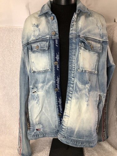 Sushi Distressed Denim Jacket Size 3XL 
