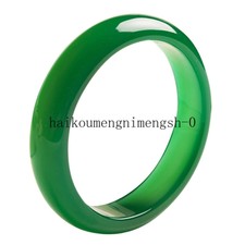 Certified Natural Green Agate Chalcedony Jade Circular Bangle Bracelet 57-66mm