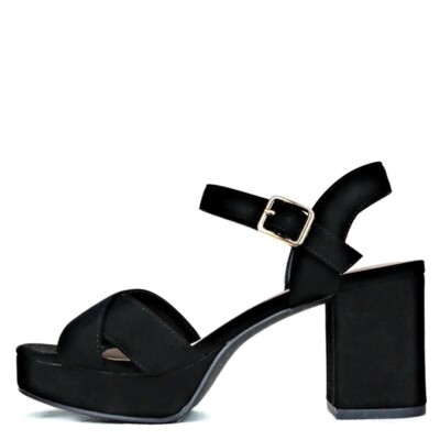 SODA-MANNER PLATFORM X NUBUCK Hi-Chunky Block Heel Women Ankle Strap  Sandal