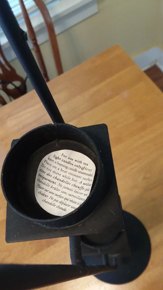 PIER 1 TALL BLACK METAL TEALIGHT HOLDER TOWER HOME GARDEN PATIO FIREPLACE - Image 4 of 4