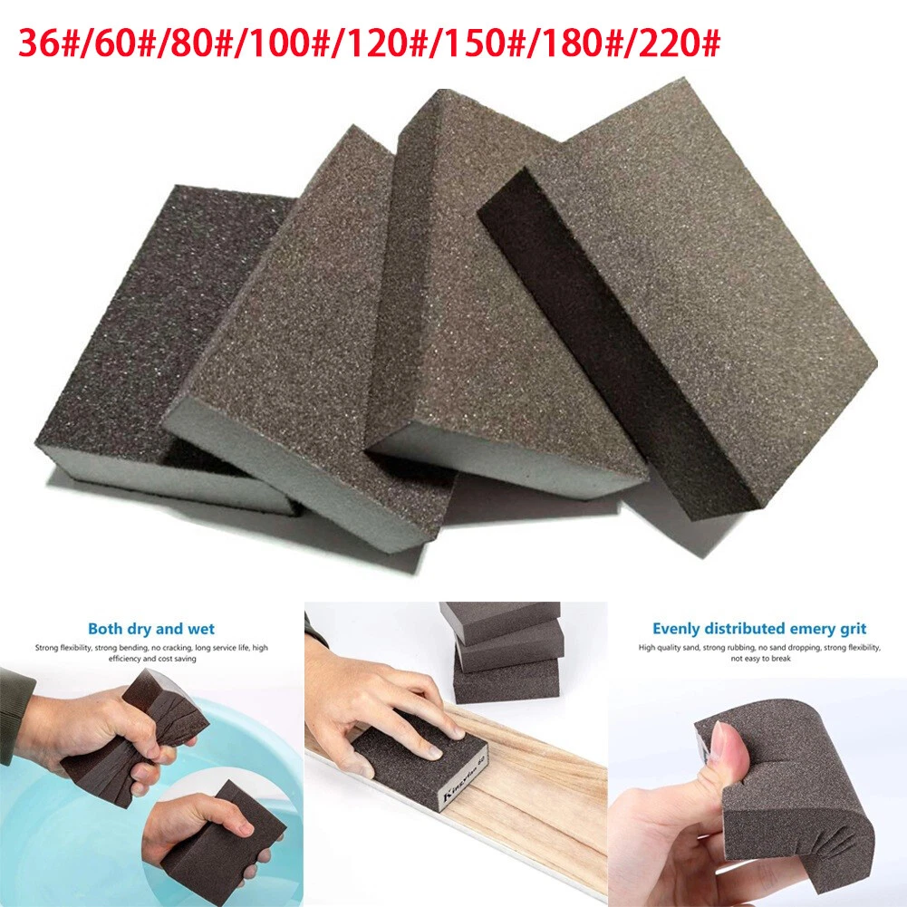 1 20Pcs 36 220 Grit Abrasive Sponge Pads Sanding Blocks Sandpaper Polishing Foam