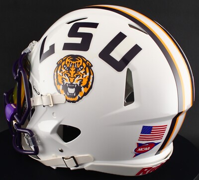 Protezione Sportiva Taglia Media Casco Da Football LSU Tigers Riddell NCAA - Replica Taglia Media Per Tifosi E Collezionisti Casco Riddell Medium Giallo Replica Ncaa - Foto 4