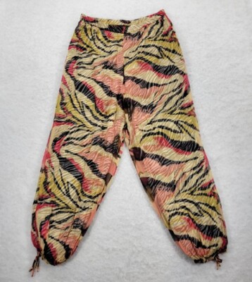 Harem Hight Rise Pants Animal Print  Zebra Loose Tie Cuff Plus XXL Sheer Layer