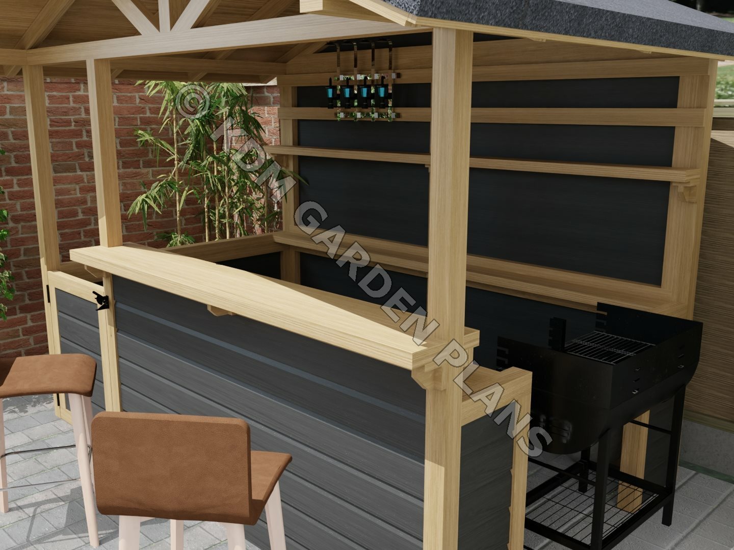 Woodwork Plans for Home Bar BBQ Cocktail Gin BBQ Pub (Plans Only by Email) eBay