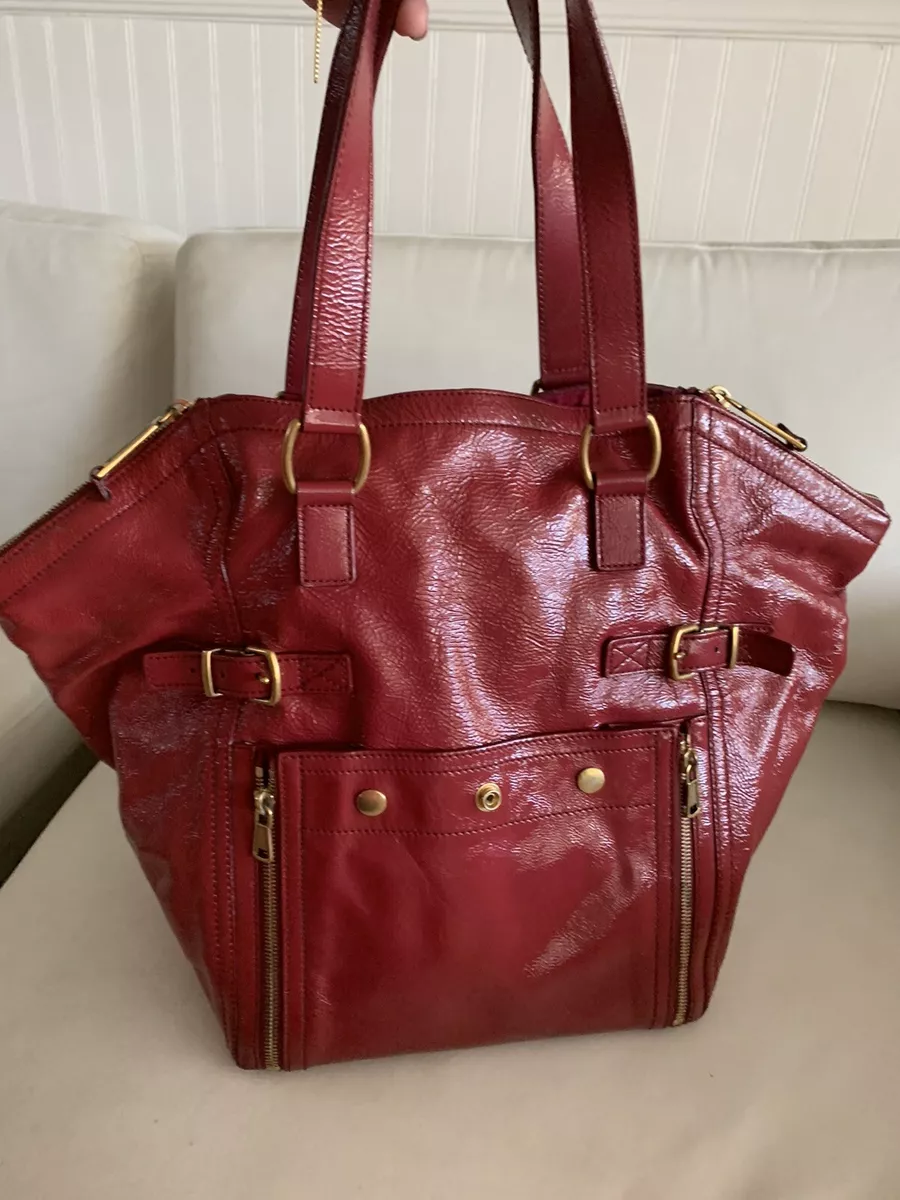 Yves Saint Laurent YSL Downtown Bag Purse Red