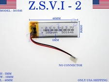 3.7V 380mAh 501646 Lithium Polymer LiPo Rechargeable Battery (USA STOCK)