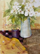 "White Roses and Gold", watercolor 18x24