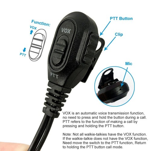 VOX Słuchawki Zestaw słuchawkowy Mikrofon do Baofeng UV-5r BF-888S UV-10R UV5R BF-X3 DM-5R S9 - Zdjęcie 11 z 12