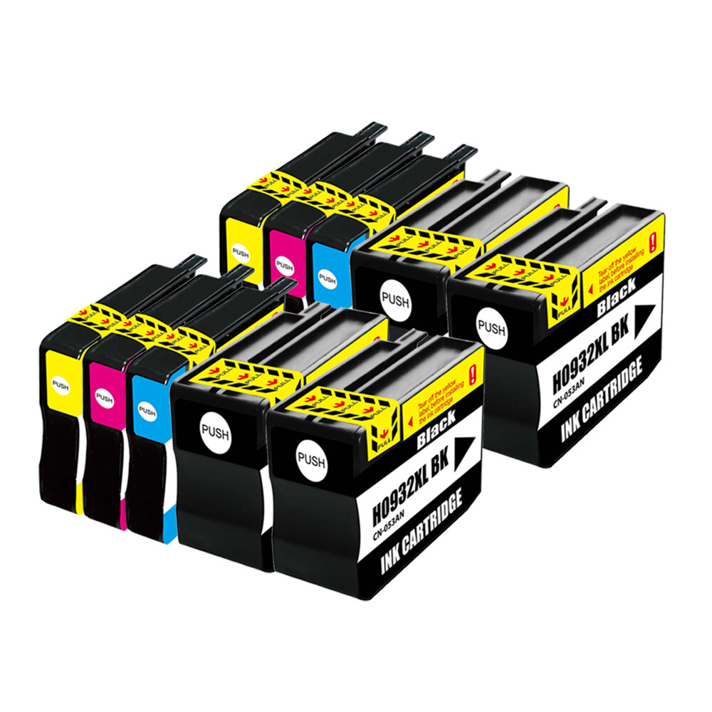 10 Ink Cartridge For HP OfficeJet 6100 e-Printer 6600 Series 6600 932XL 933XL