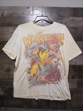 Vtg 2009 X-Men Marvel Wolverine Comic Book Sz M Beige Shirt RARE OOP Big Print