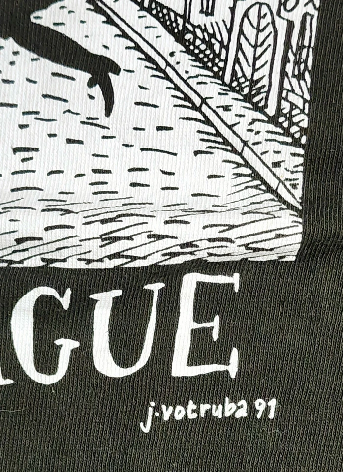 De colección W.A. Camiseta Mozart Praga Talla Grande Arte Praha Hecha a Mano 1991 Foto 3 de 4