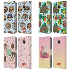 OFFICIAL emoji® SLOTH LEATHER BOOK WALLET CASE COVER FOR MOTOROLA PHONES