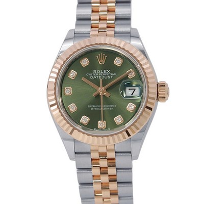 Rolex Datejust 279171G Stainless Steel / 18K Pink Gold 28mm Green Dial #TZW047