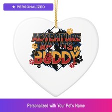 Custom Pet Paw Print Ornament Personalized Heart Shaped Pet Lover Gift Dog Owner