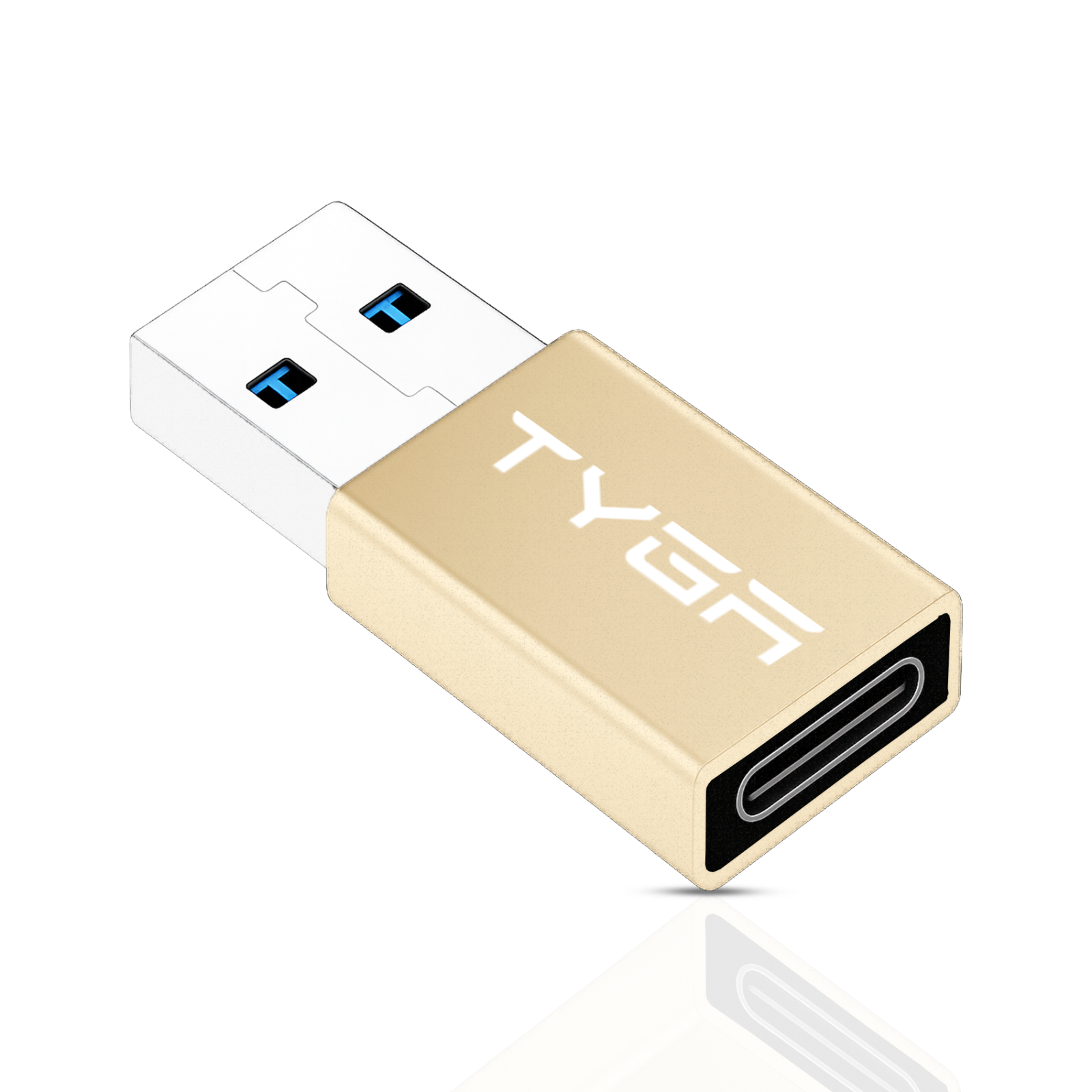 TYGA Store USB Type C Female to USB Type A Male Adapter 5Gbps 3.0/3.1 (1, Gold)